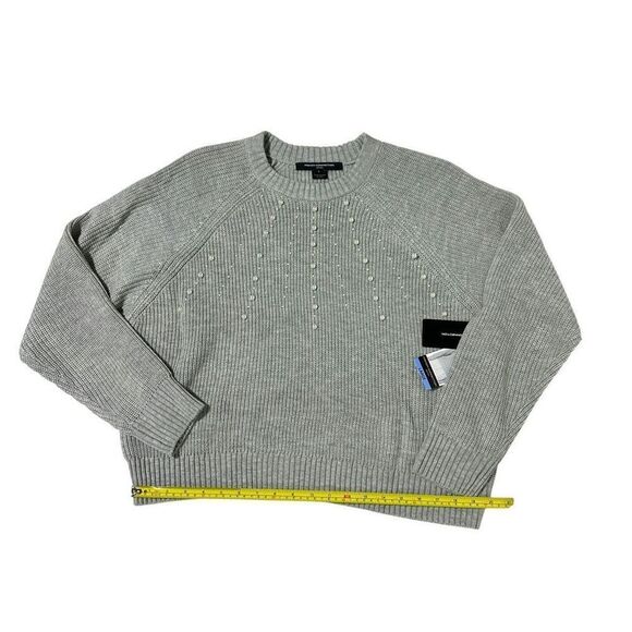 French Connection Women's Embellished Grey Sweater Size Large - Picture 10 of 15